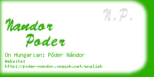 nandor poder business card